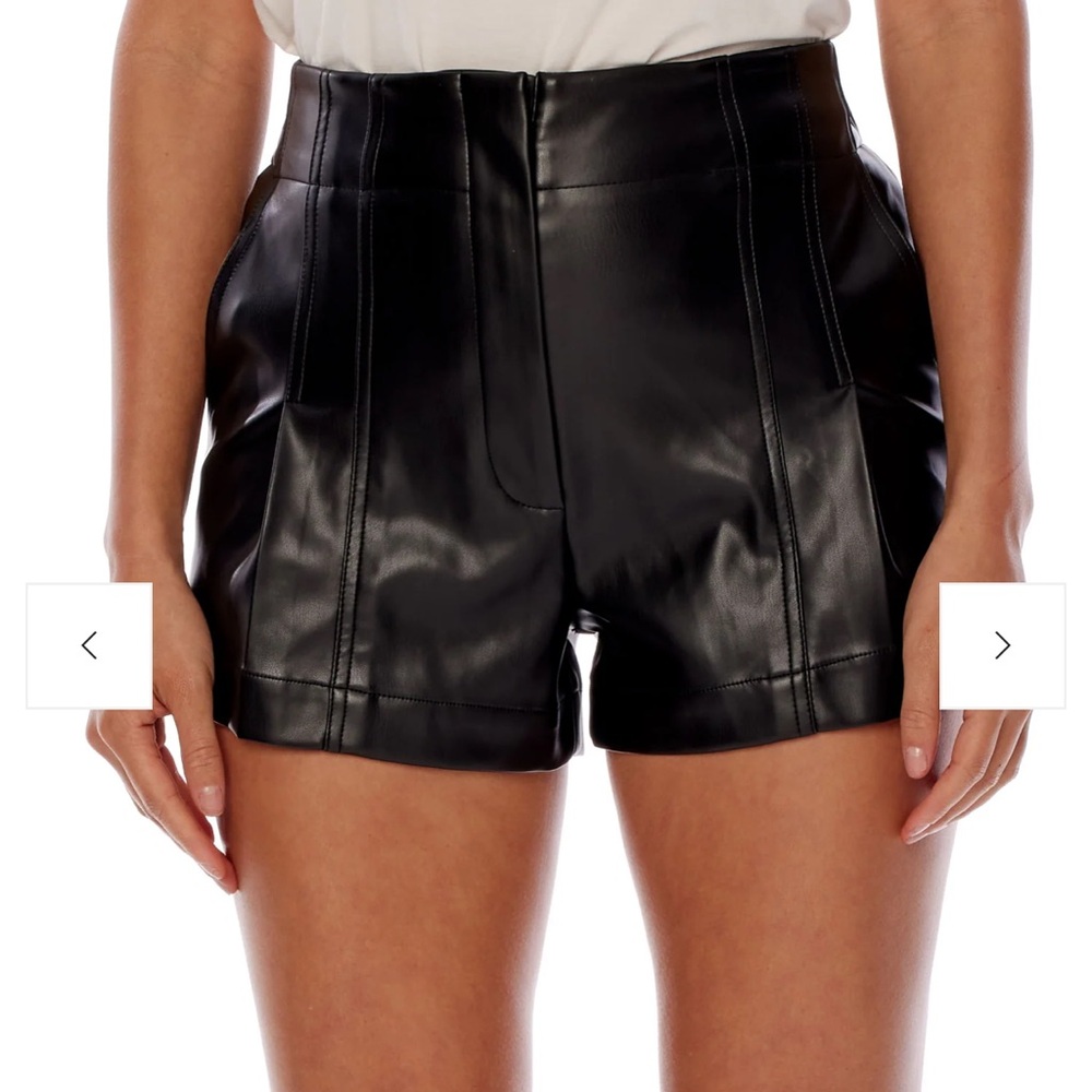 LBLC the Label High Waist Black Faux Leather Shorts